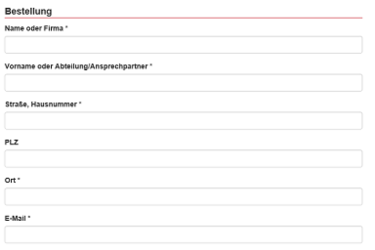 Amtliche Liegenschaftskarte Bestellformular für Postversand; ab 30,- €.